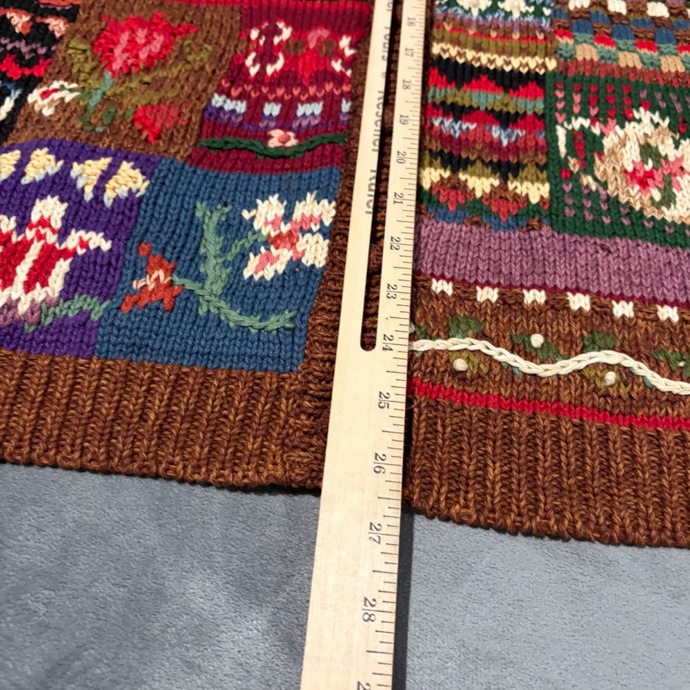 Vintage Herloom Collectibles Sweater Womens Medium Brown Cardigan Knit - Picture 7 of 8